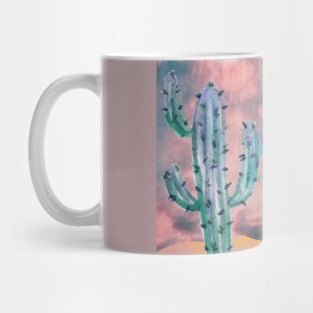 Abstract Cactus Scene - Pink Blue Mug